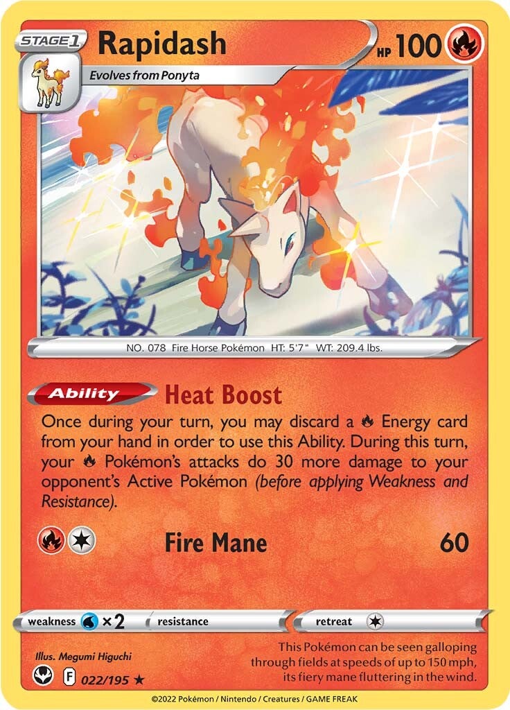 Rapidash (022/195) (Theme Deck Exclusive) [Sword & Shield: Silver Tempest] | GnG Games