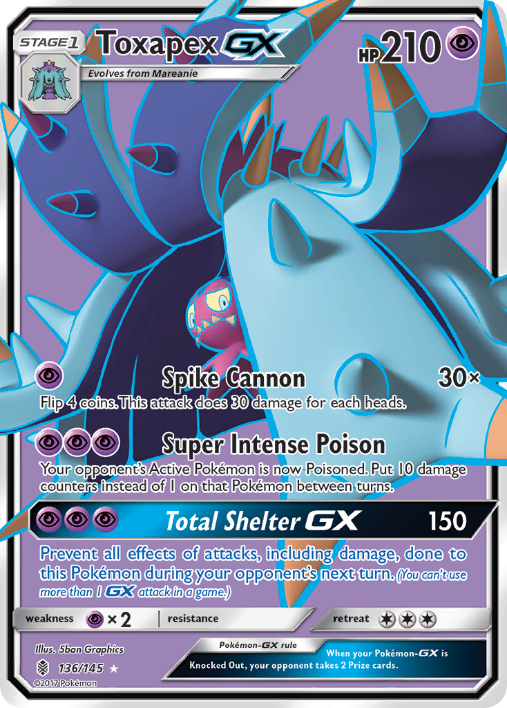 Toxapex GX (136/145) [Sun & Moon: Guardians Rising] | GnG Games