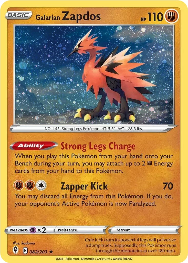 Galarian Zapdos (082/203) (Cosmos Holo) [Sword & Shield: Evolving Skies] | GnG Games