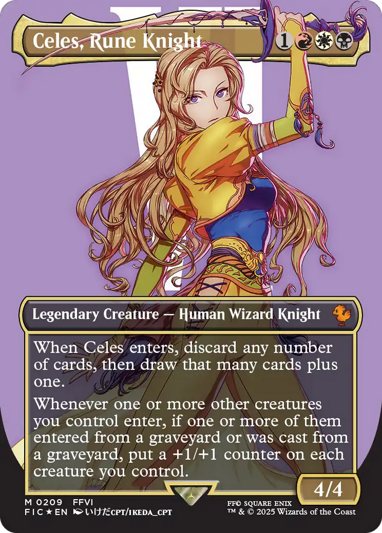 Celes, Rune Knight (Borderless) (Surge Foil) [FINAL FANTASY Commander] | GnG Games