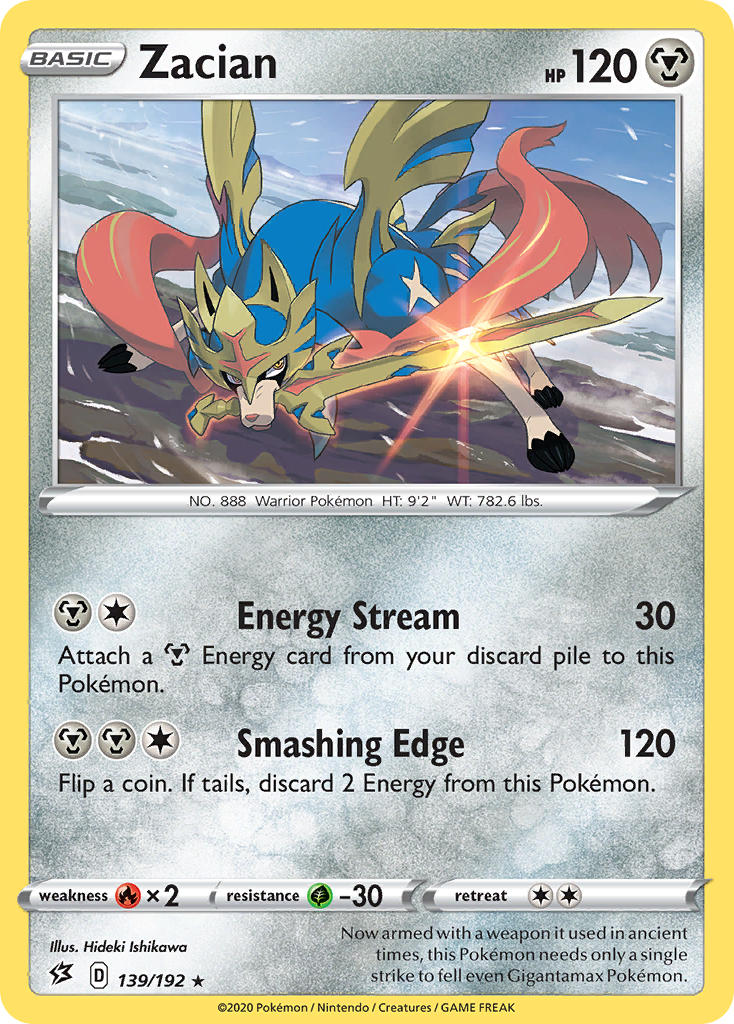 Zacian (139/192) (Cracked Ice Holo) (Theme Deck Exclusives) [Sword & Shield: Rebel Clash] | GnG Games