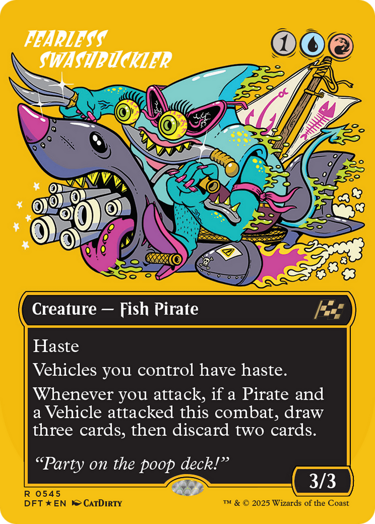 Fearless Swashbuckler (Borderless) (First-Place Foil) [Aetherdrift] | GnG Games