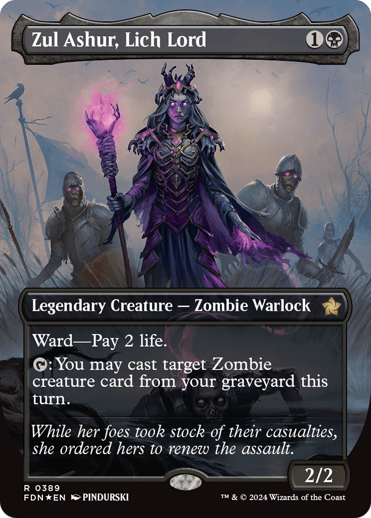 Zul Ashur, Lich Lord (Borderless) (Mana Foil) [Foundations] | GnG Games