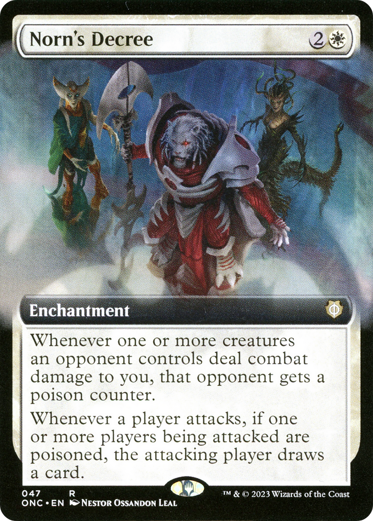Norn's Decree (Extended Art) [Phyrexia: All Will Be One Commander] | GnG Games