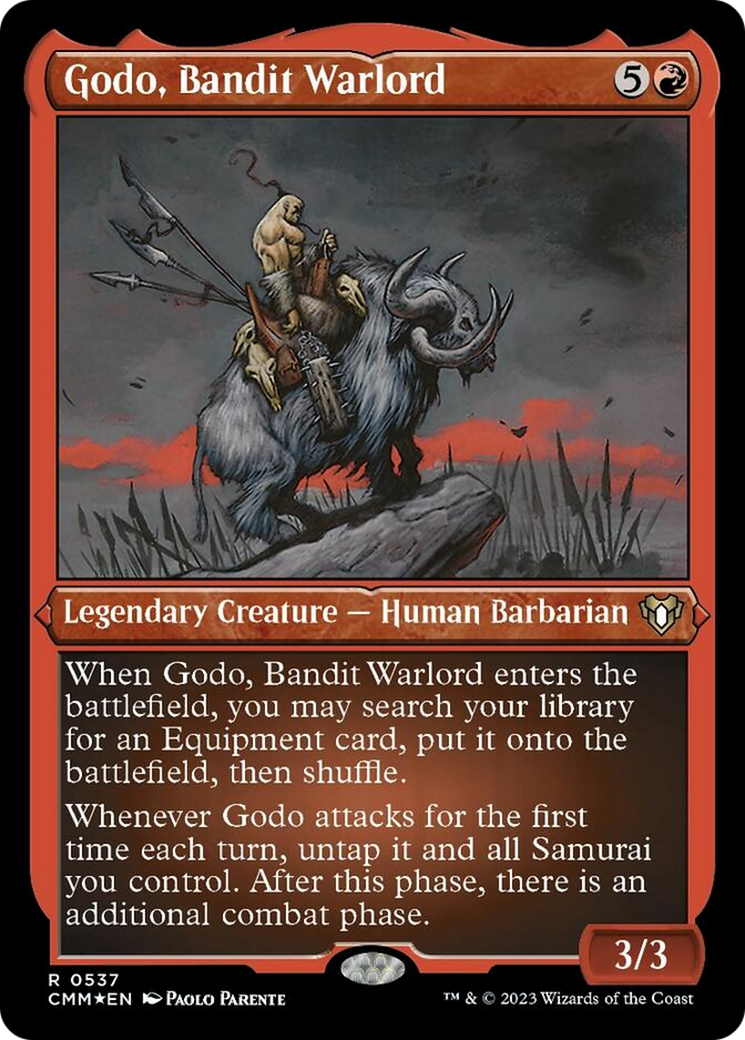 Godo, Bandit Warlord (Foil Etched) [Commander Masters] | GnG Games