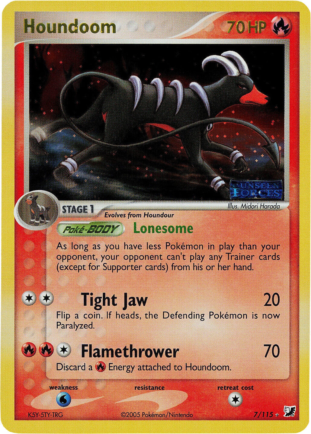 Houndoom (7/115) (Stamped) [EX: Unseen Forces] | GnG Games