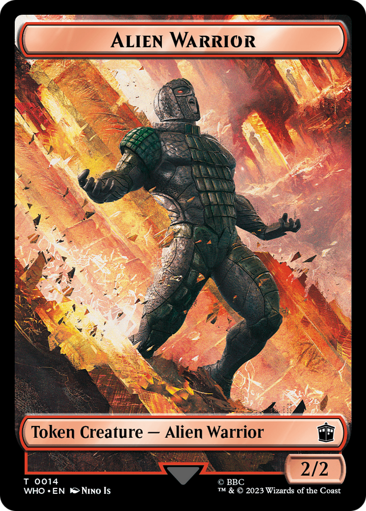 Soldier // Alien Warrior Double-Sided Token [Doctor Who Tokens] | GnG Games