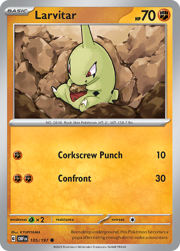 Larvitar (105/197) [Scarlet & Violet: Obsidian Flames] | GnG Games