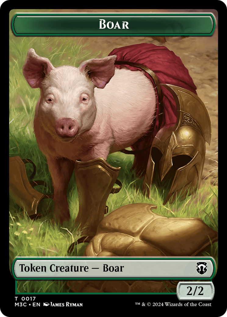 Boar (Ripple Foil) // Forest Dryad Double-Sided Token [Modern Horizons 3 Commander Tokens] | GnG Games