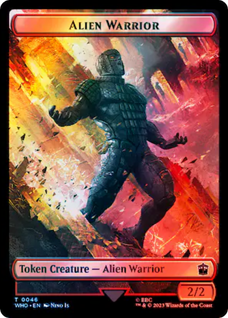 Dalek // Alien Warrior Double-Sided Token (Surge Foil) [Doctor Who Tokens] | GnG Games