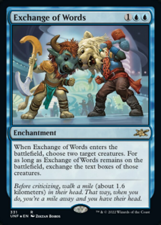 Exchange of Words (Galaxy Foil) [Unfinity] | GnG Games