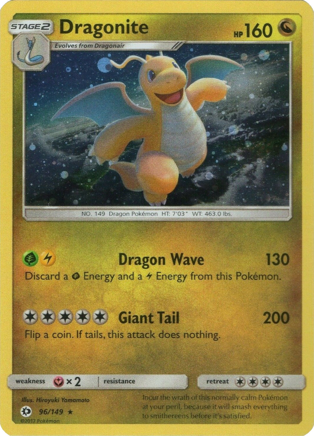 Dragonite (96/149) (Cosmos Holo) [Sun & Moon: Base Set] | GnG Games