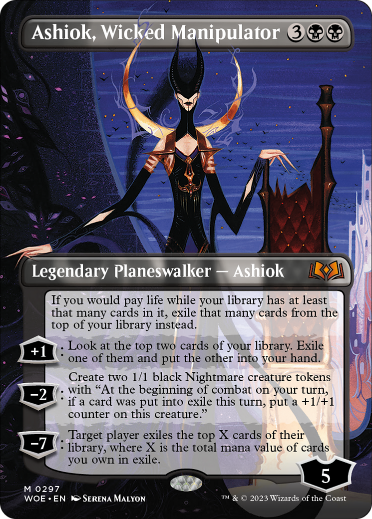 Ashiok, Wicked Manipulator (Borderless Alternate Art) [Wilds of Eldraine] | GnG Games