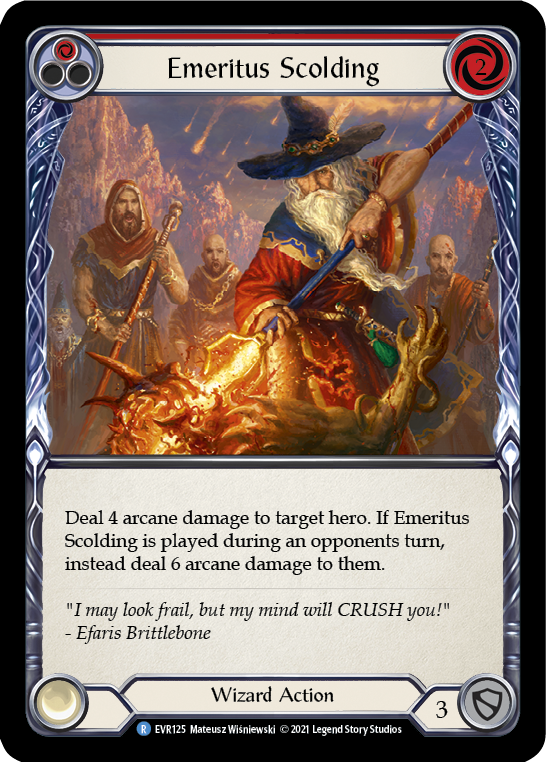 Emeritus Scolding (Red) [EVR125] (Everfest)  1st Edition Rainbow Foil | GnG Games