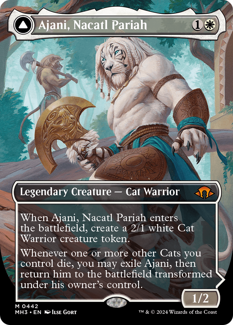 Ajani, Nacatl Pariah // Ajani, Nacatl Avenger (Borderless) [Modern Horizons 3] | GnG Games