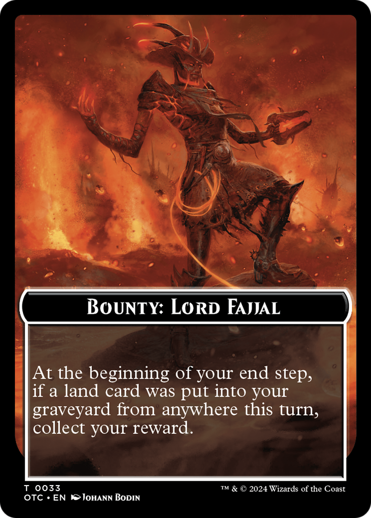 Bounty: Lord Fajjal // Bounty Rules Double-Sided Token [Outlaws of Thunder Junction Commander Tokens] | GnG Games