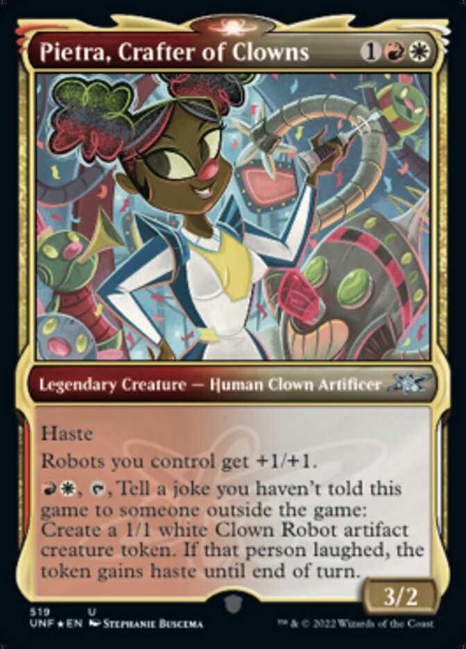 Pietra, Crafter of Clowns (Showcase) (Galaxy Foil) [Unfinity] | GnG Games