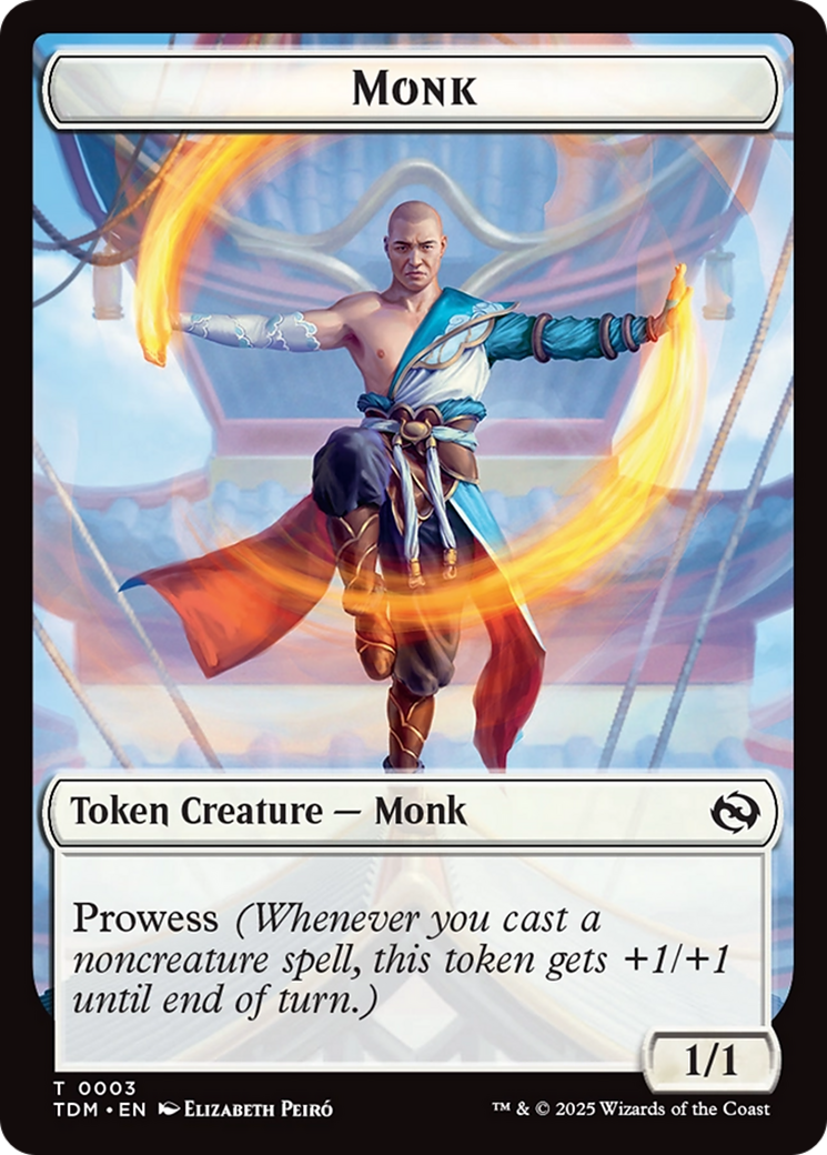 Elemental (0027) // Monk Double-Sided Token [Tarkir: Dragonstorm Commander Tokens] | GnG Games