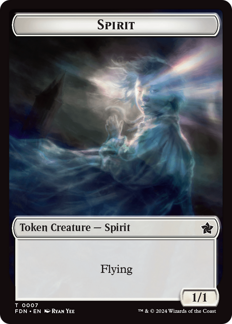 Spirit // Cat (0001) Doubled-Sided Token [Foundations Tokens] | GnG Games