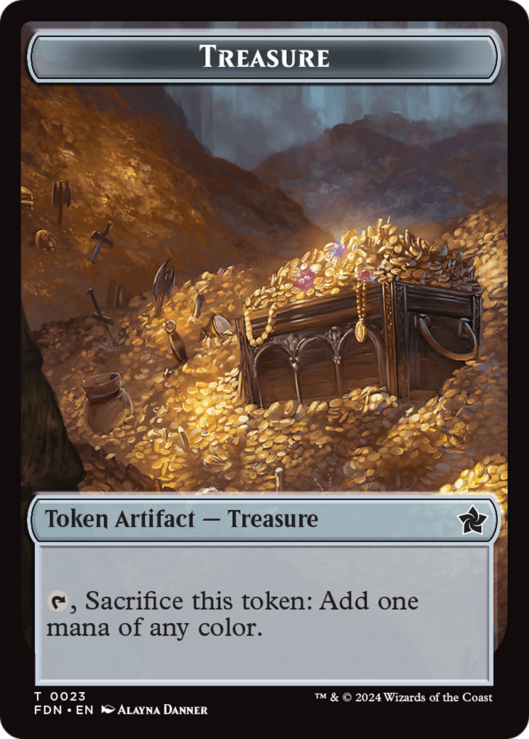 Goblin // Treasure Double-Sided Token [Foundations Tokens] | GnG Games