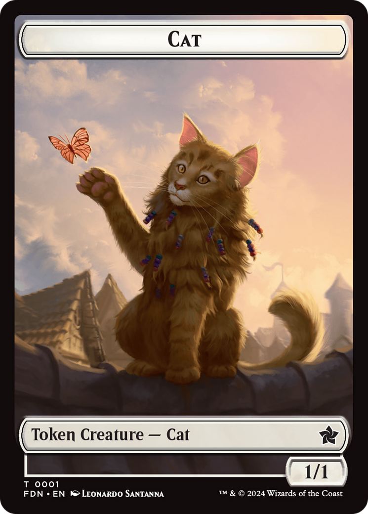 Cat (0001) // Cat (0002) Doubled-Sided Token [Foundations Tokens] | GnG Games