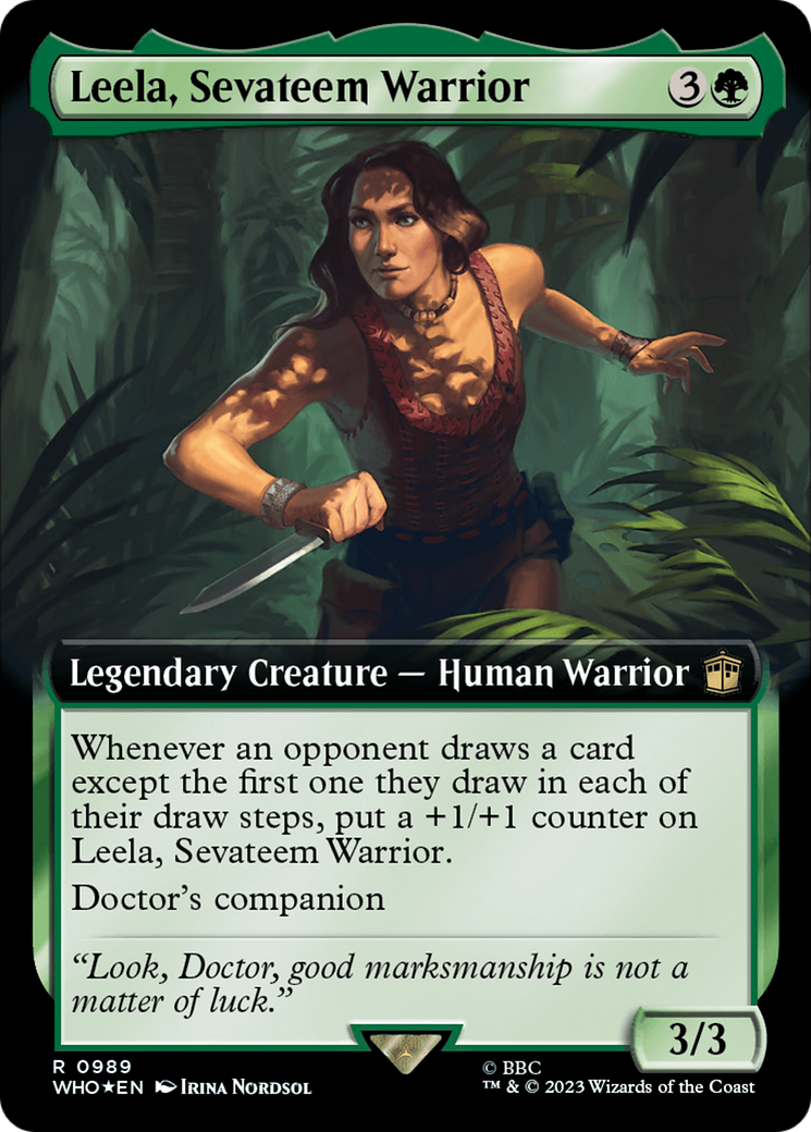 Leela, Sevateem Warrior (Extended Art) (Surge Foil) [Doctor Who] | GnG Games