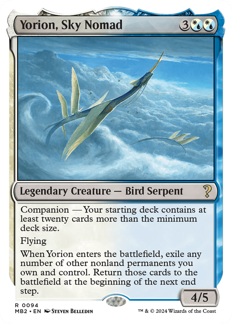 Yorion, Sky Nomad (White Border) [Mystery Booster 2] | GnG Games