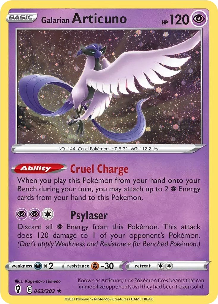 Galarian Articuno (063/203) (Cosmos Holo) [Sword & Shield: Evolving Skies] | GnG Games