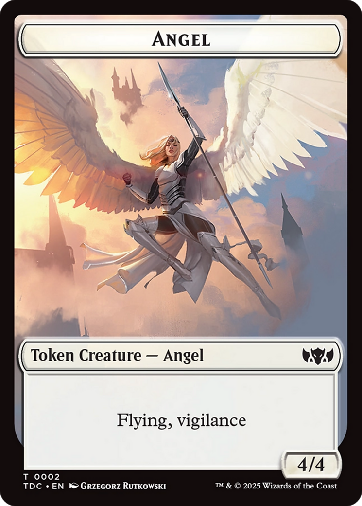 Angel // Spirit Double-Sided Token [Tarkir: Dragonstorm Commander Tokens] | GnG Games