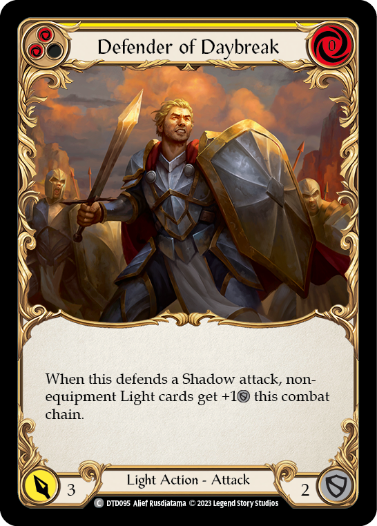 Defender of Daybreak (Yellow) [DTD095] (Dusk Till Dawn)  Rainbow Foil | GnG Games