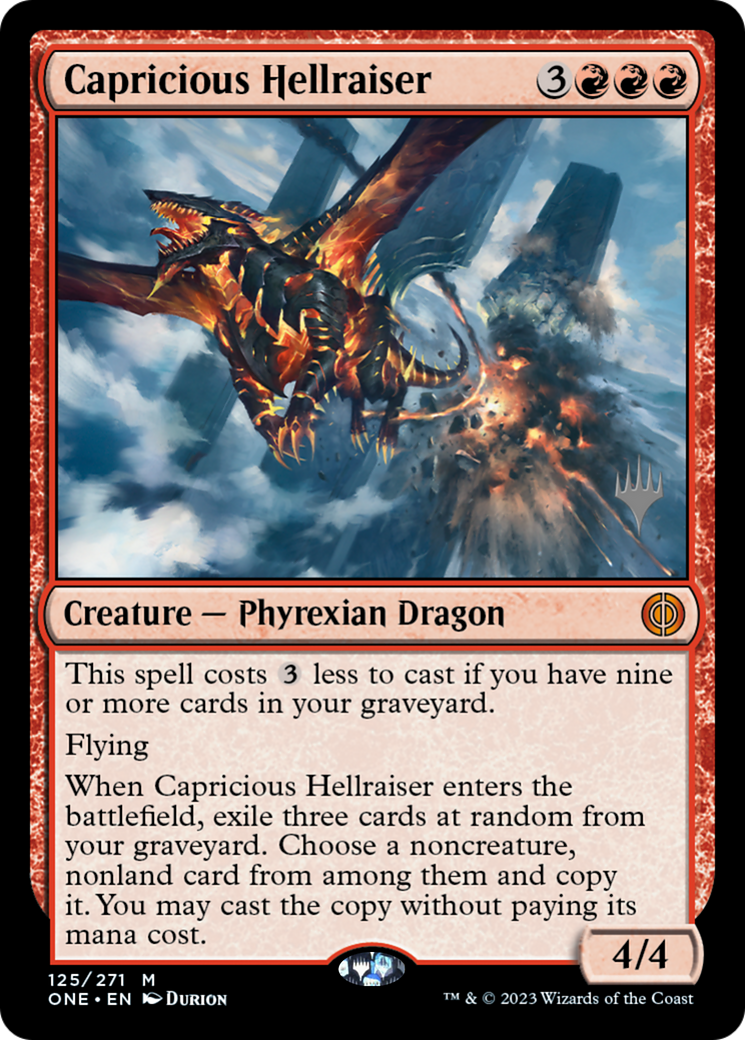 Capricious Hellraiser (Promo Pack) [Phyrexia: All Will Be One Promos] | GnG Games