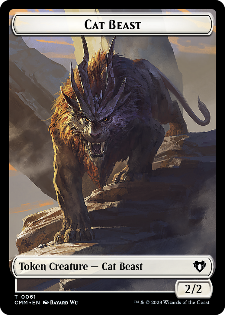 Cleric // Cat Beast Double-Sided Token [Commander Masters Tokens] | GnG Games