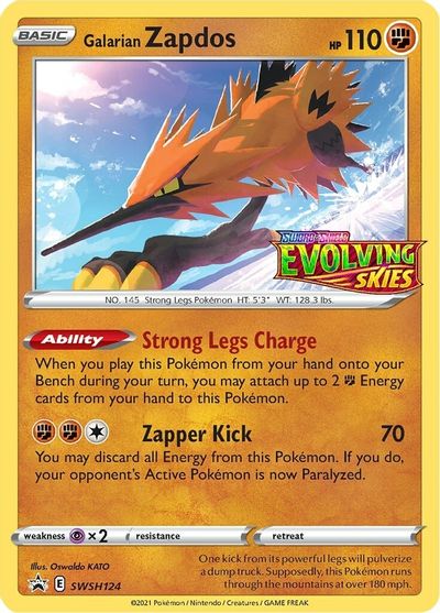 Galarian Zapdos (SWSH124) (Prerelease Promo) [Sword & Shield: Black Star Promos] | GnG Games