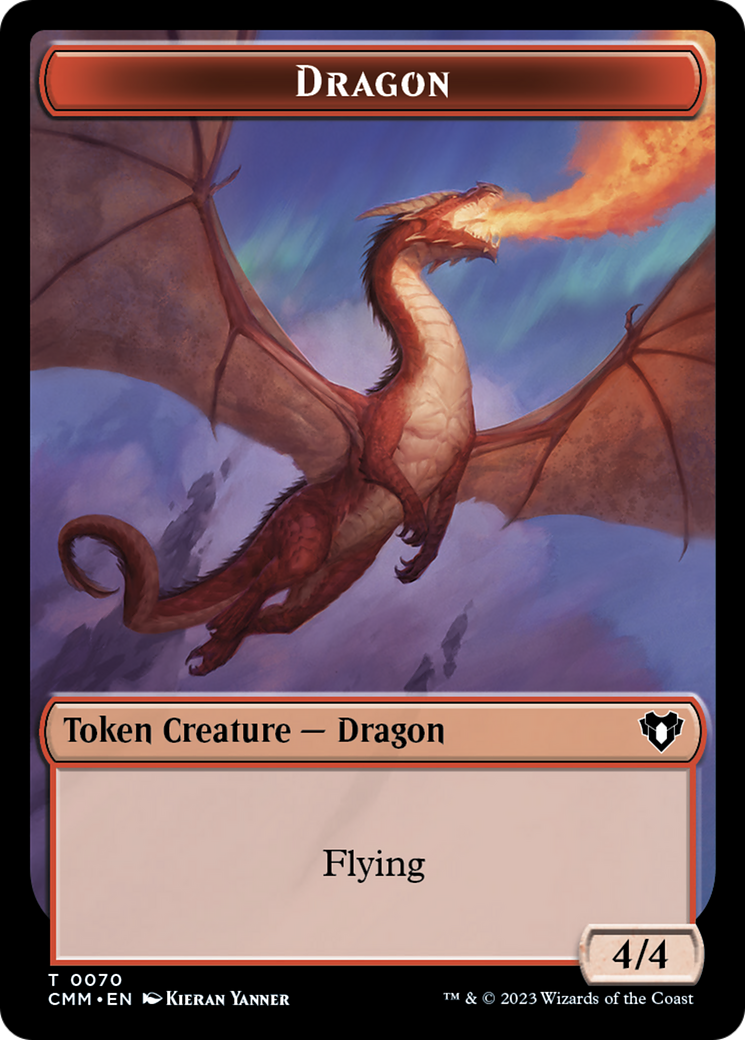 Dragon // Kor Ally Double-Sided Token [Commander Masters Tokens] | GnG Games