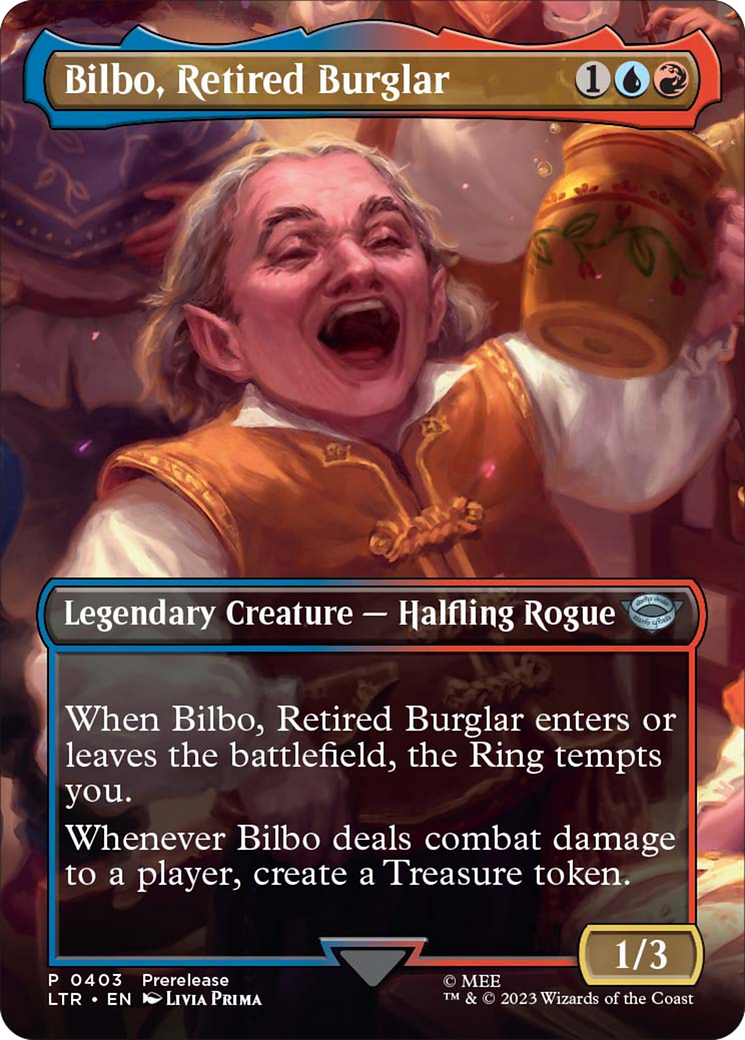 Bilbo, Retired Burglar (Borderless Alternate Art) [The Lord of the Rings: Tales of Middle-Earth] | GnG Games