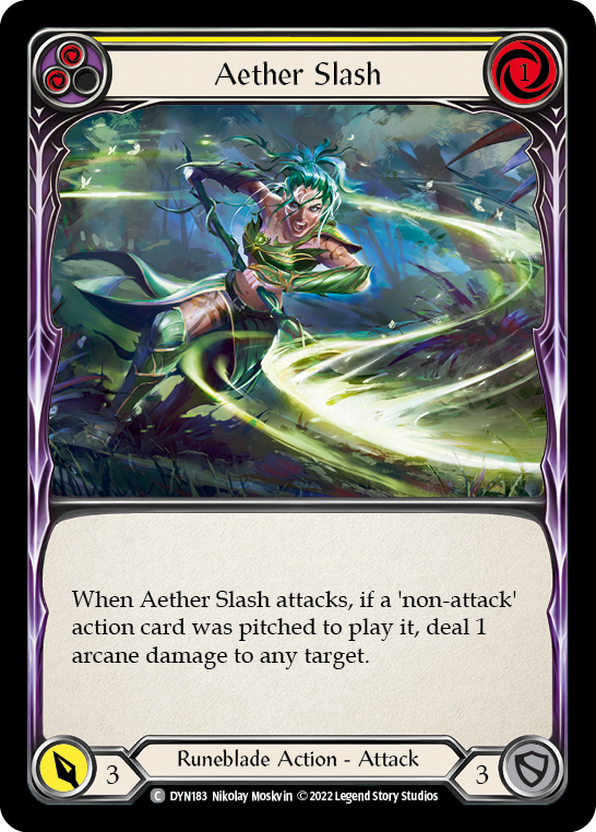 Aether Slash (Yellow) [DYN183] (Dynasty)  Rainbow Foil | GnG Games