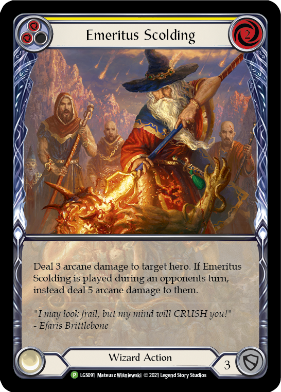 Emeritus Scolding (Yellow Extended Art) [LGS091] (Promo)  Rainbow Foil | GnG Games
