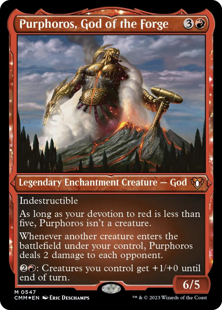 Purphoros, God of the Forge (Foil Etched) [Commander Masters] | GnG Games