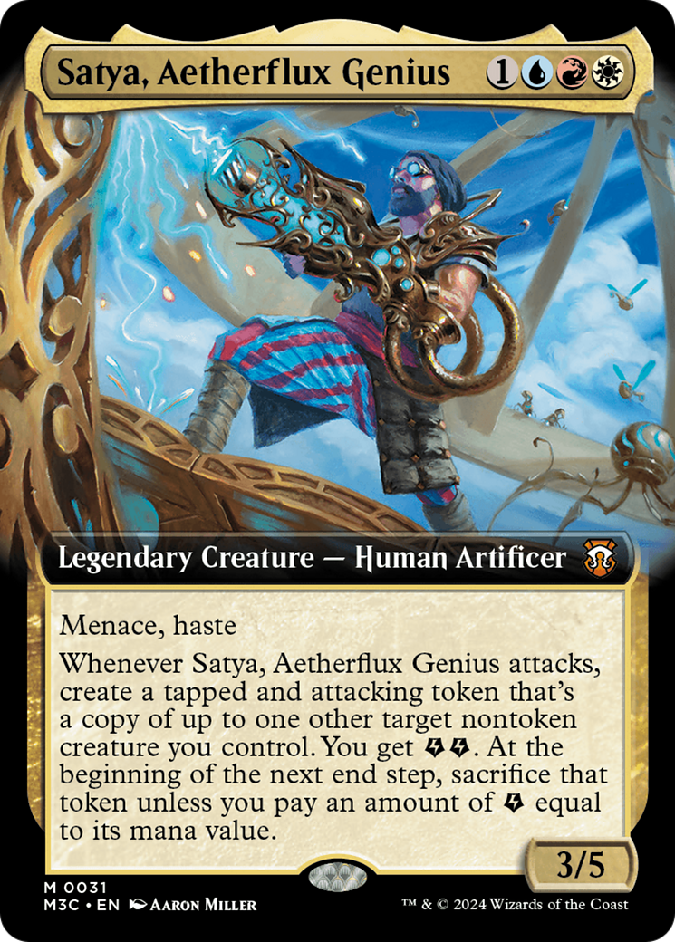 Satya, Aetherflux Genius (Extended Art) [Modern Horizons 3 Commander] | GnG Games