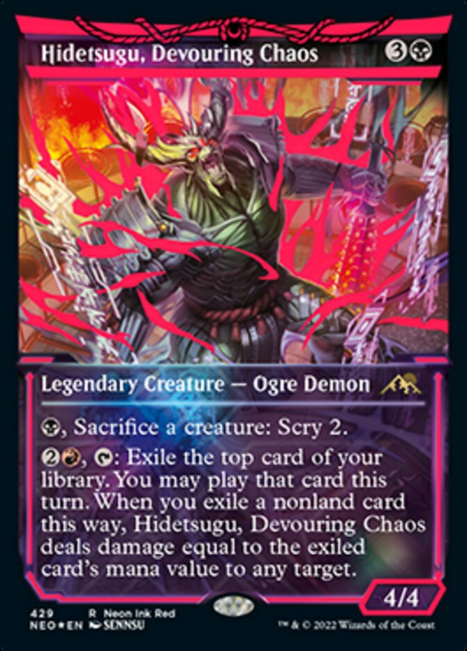 Hidetsugu, Devouring Chaos (Neon Ink Red) [Kamigawa: Neon Dynasty] | GnG Games