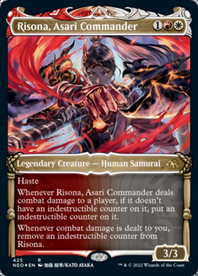 Risona, Asari Commander (Showcase) (Foil Etched) [Kamigawa: Neon Dynasty] | GnG Games