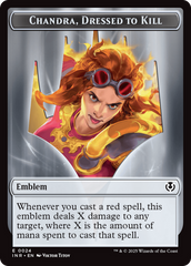 Human (0014) // Emblem - Chandra, Dressed to Kill Double-Sided Token [Innistrad Remastered Tokens] | GnG Games