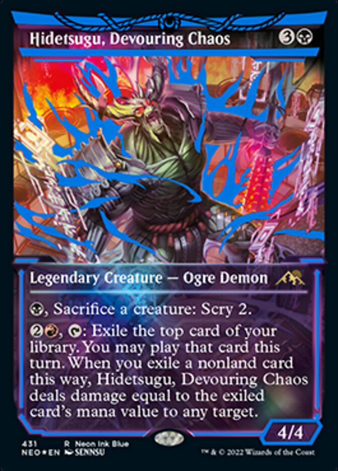 Hidetsugu, Devouring Chaos (Neon Ink Blue) [Kamigawa: Neon Dynasty] | GnG Games