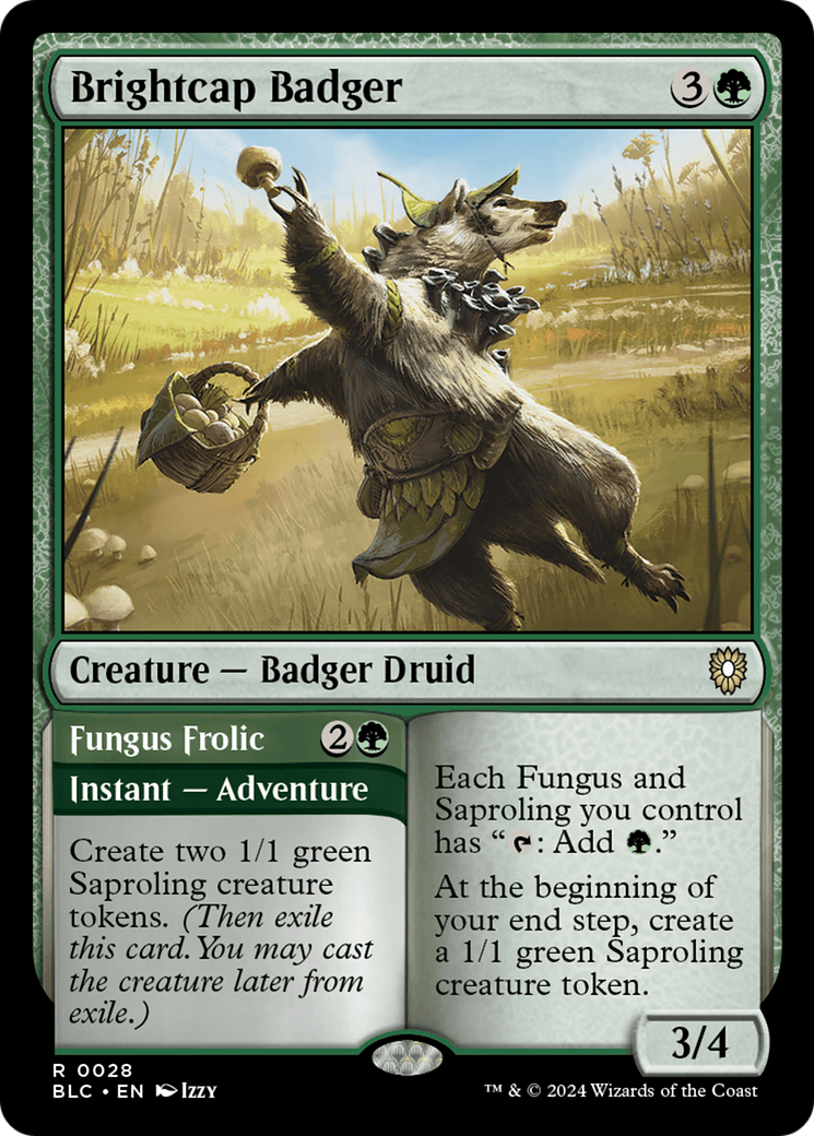 Brightcap Badger // Fungus Frolic [Bloomburrow Commander] | GnG Games