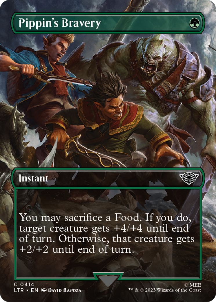 Pippin's Bravery (Borderless Alternate Art) [The Lord of the Rings: Tales of Middle-Earth] | GnG Games