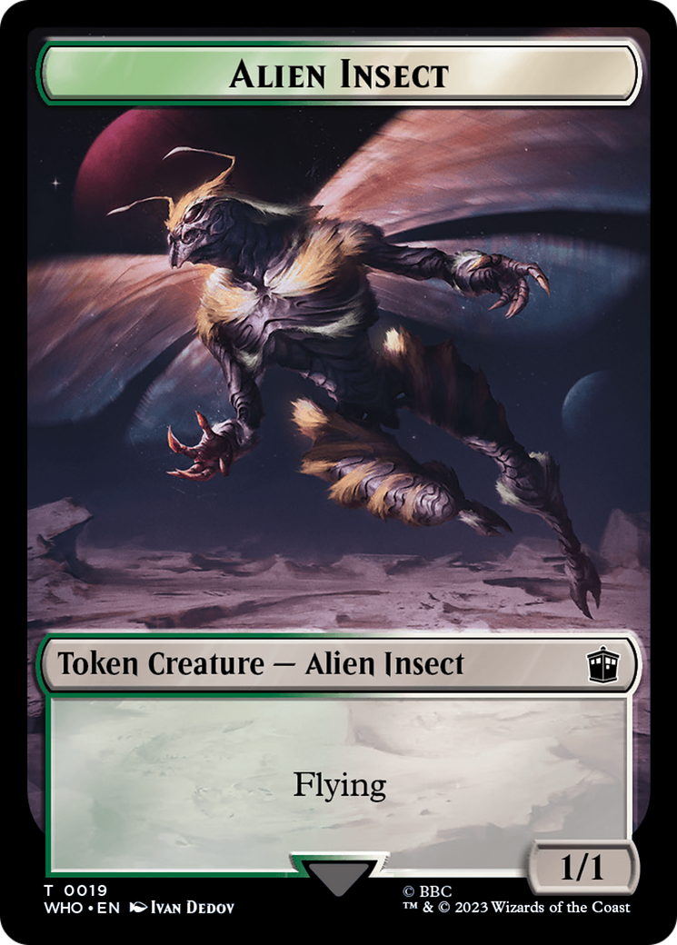 Alien Salamander // Alien Insect Double-Sided Token [Doctor Who Tokens] | GnG Games