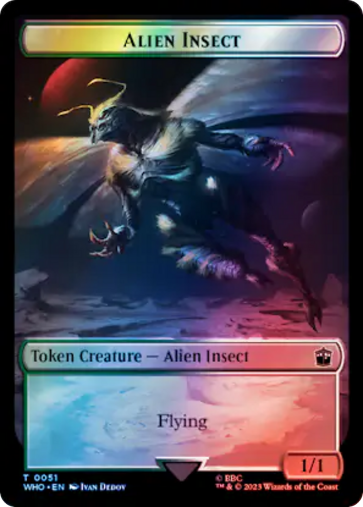 Alien // Alien Insect Double-Sided Token (Surge Foil) [Doctor Who Tokens] | GnG Games