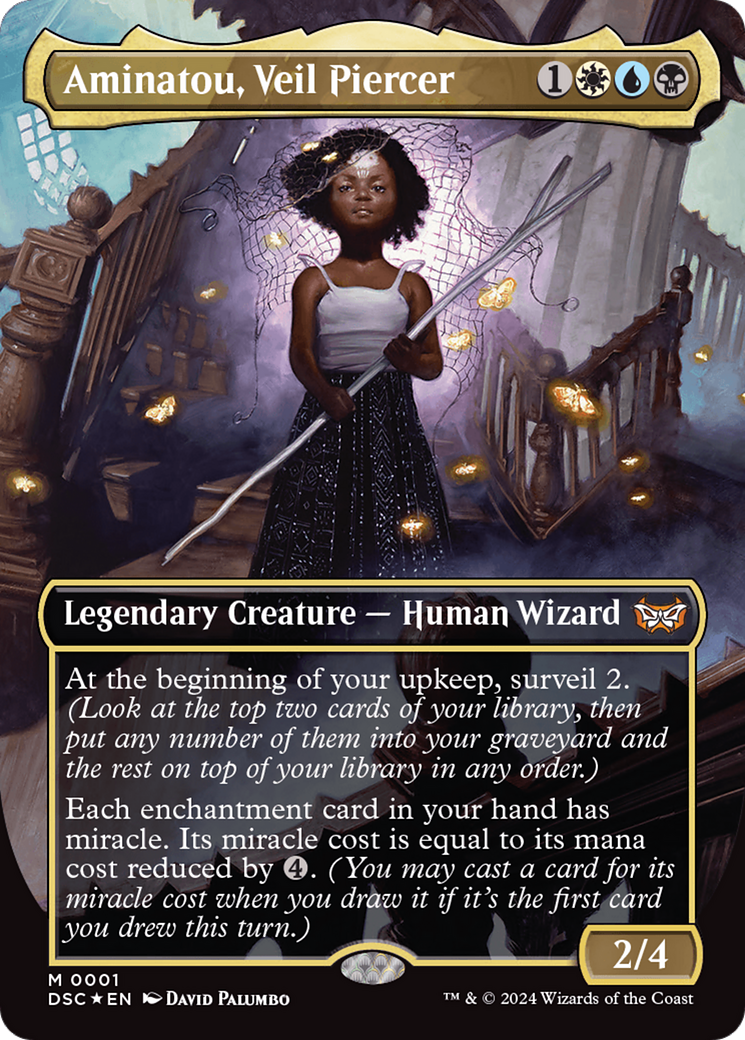 Aminatou, Veil Piercer (Borderless) [Duskmourn: House of Horror Commander] | GnG Games