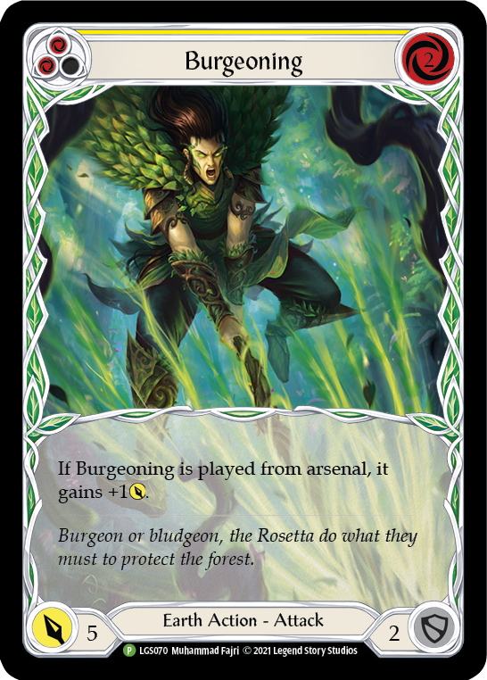 Burgeoning (Yellow) [LGS070] (Promo)  Rainbow Foil | GnG Games