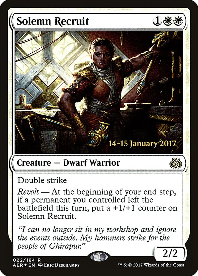 Solemn Recruit [Aether Revolt Prerelease Promos] | GnG Games